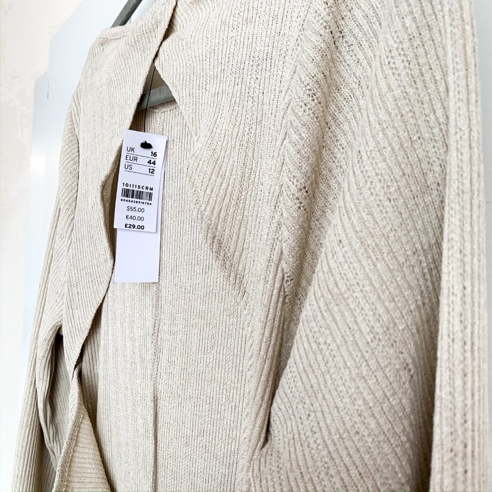 NWT topshop cream open back midi dress crew neck - Picture 7 of 7